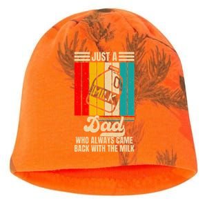 Just A Dad Who Always Came Back With The Milk FatherS Day Kati - Camo Knit Beanie