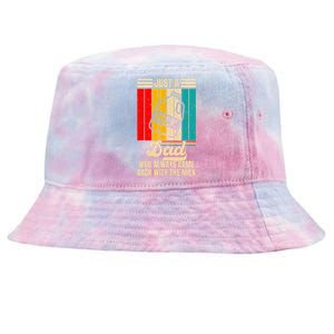 Just A Dad Who Always Came Back With The Milk FatherS Day Tie-Dyed Bucket Hat