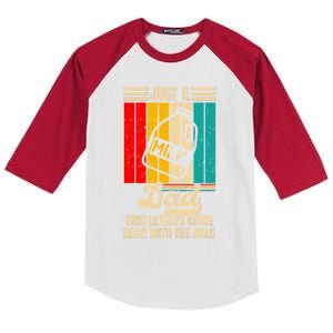 Just A Dad Who Always Came Back With The Milk FatherS Day Kids Colorblock Raglan Jersey