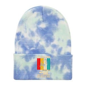 Just A Dad Who Always Came Back With The Milk FatherS Day Tie Dye 12in Knit Beanie