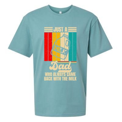 Just A Dad Who Always Came Back With The Milk FatherS Day Sueded Cloud Jersey T-Shirt