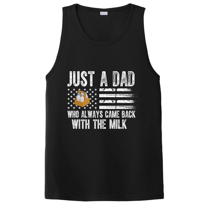Just A Dad Who Always Came Back With The Milk American Flag PosiCharge Competitor Tank