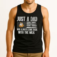 Just A Dad Who Always Came Back With The Milk American Flag Tank Top