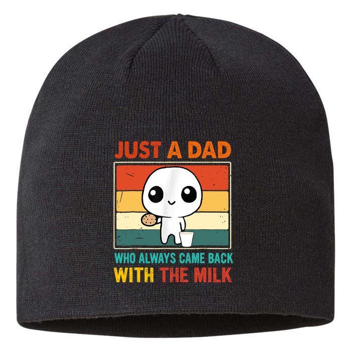Just A Dad Who Always Came Back With The Milk Sustainable Beanie