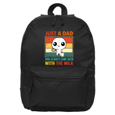 Just A Dad Who Always Came Back With The Milk 16 in Basic Backpack