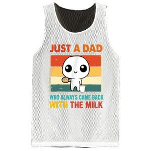 Just A Dad Who Always Came Back With The Milk Mesh Reversible Basketball Jersey Tank