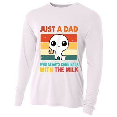 Just A Dad Who Always Came Back With The Milk Cooling Performance Long Sleeve Crew