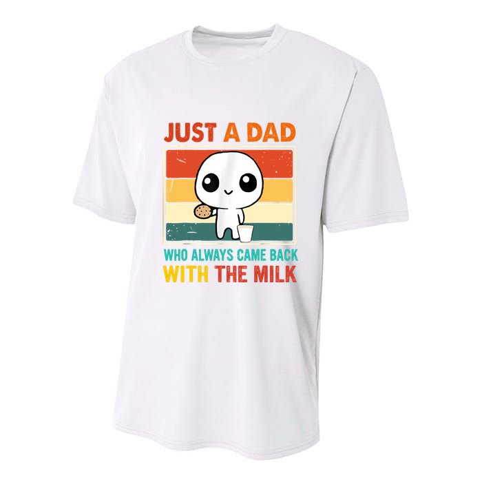Just A Dad Who Always Came Back With The Milk Youth Performance Sprint T-Shirt