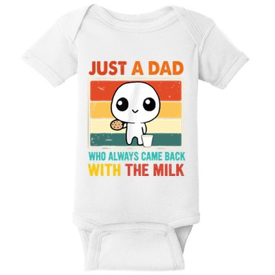 Just A Dad Who Always Came Back With The Milk Baby Bodysuit