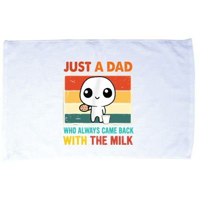 Just A Dad Who Always Came Back With The Milk Microfiber Hand Towel