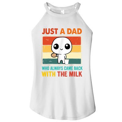 Just A Dad Who Always Came Back With The Milk Women's Perfect Tri Rocker Tank