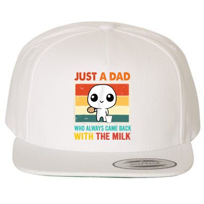 Just A Dad Who Always Came Back With The Milk Wool Snapback Cap