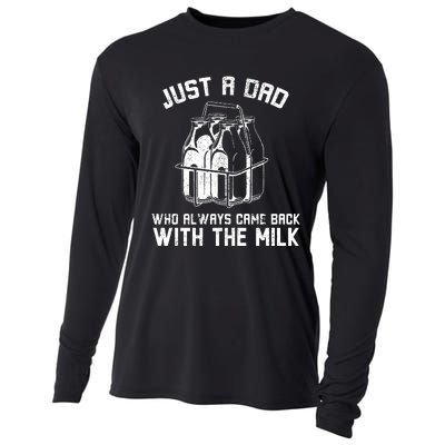 Just A Dad Who Always Came Back With The Milk Cooling Performance Long Sleeve Crew