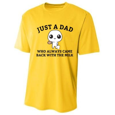 Just A Dad Who Always Came Back With The Milk Fathers Day Performance Sprint T-Shirt