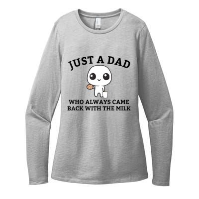 Just A Dad Who Always Came Back With The Milk Fathers Day Womens CVC Long Sleeve Shirt