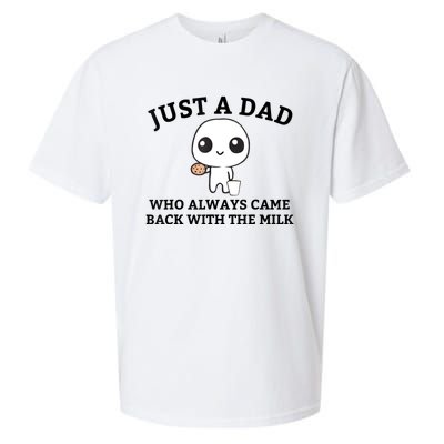 Just A Dad Who Always Came Back With The Milk Fathers Day Sueded Cloud Jersey T-Shirt