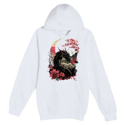 Japanese Aesthetic Dragon Japanese Art Japan Tattoo Premium Pullover Hoodie