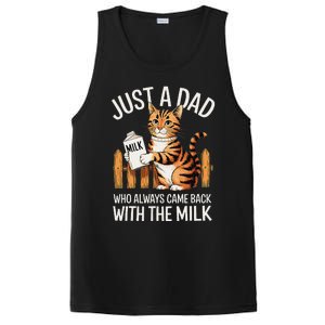 Just A Dad Who Always Came Back With The Milk Funny Cat Art PosiCharge Competitor Tank