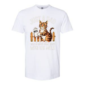 Just A Dad Who Always Came Back With The Milk Funny Cat Art Softstyle CVC T-Shirt