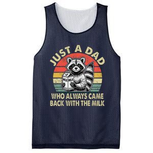 Just A Dad Who Always Came Back With The Milk FatherS Day Mesh Reversible Basketball Jersey Tank