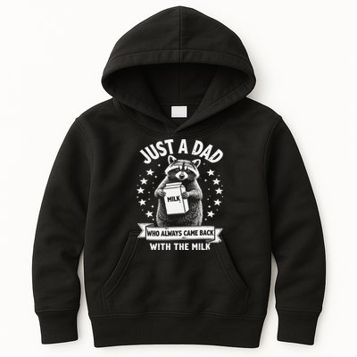 Just A Dad Who Always Came Back With The Milk Fathers Day 1 Gift Kids Hoodie