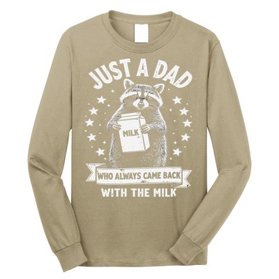 Just A Dad Who Always Came Back With The Milk Fathers Day 1 Gift Long Sleeve Shirt