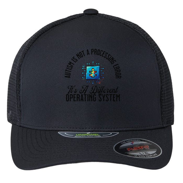 Just a Different Operating System - Autism Awareness Flexfit Unipanel Trucker Cap