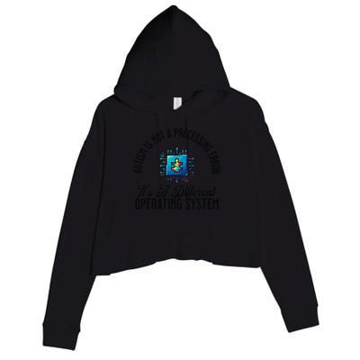 Just a Different Operating System - Autism Awareness Crop Fleece Hoodie