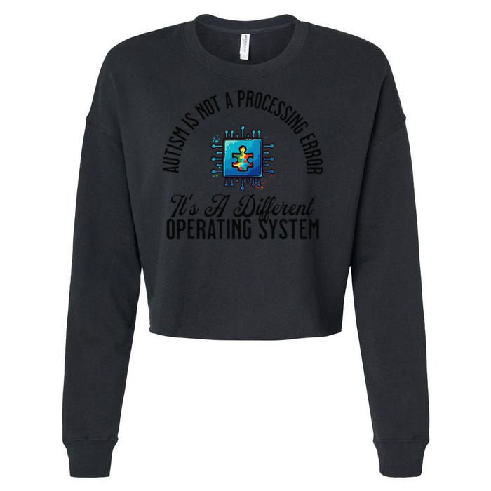 Just a Different Operating System - Autism Awareness Cropped Pullover Crew