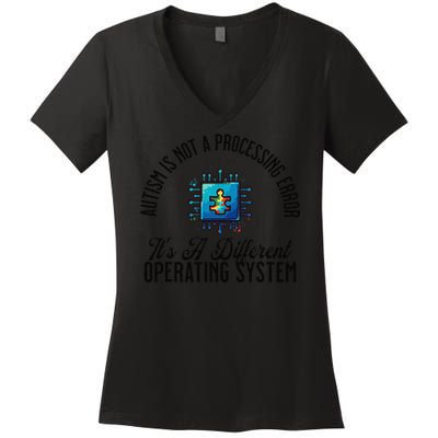 Just a Different Operating System - Autism Awareness Women's V-Neck T-Shirt