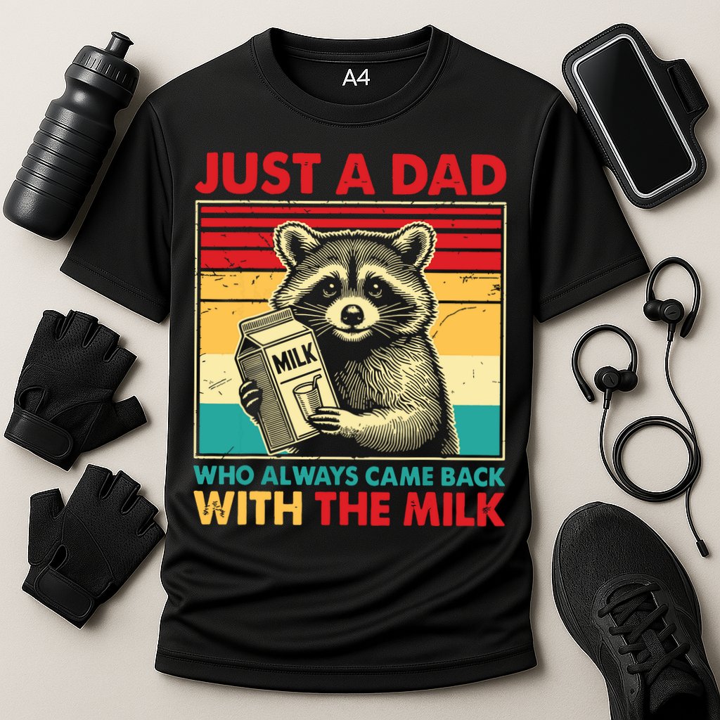 Just A Dad Who Always Came Back With The Milk Performance Shirt