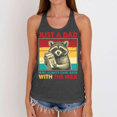 Just A Dad Who Always Came Back With The Milk Women's Knotted Racerback Tank