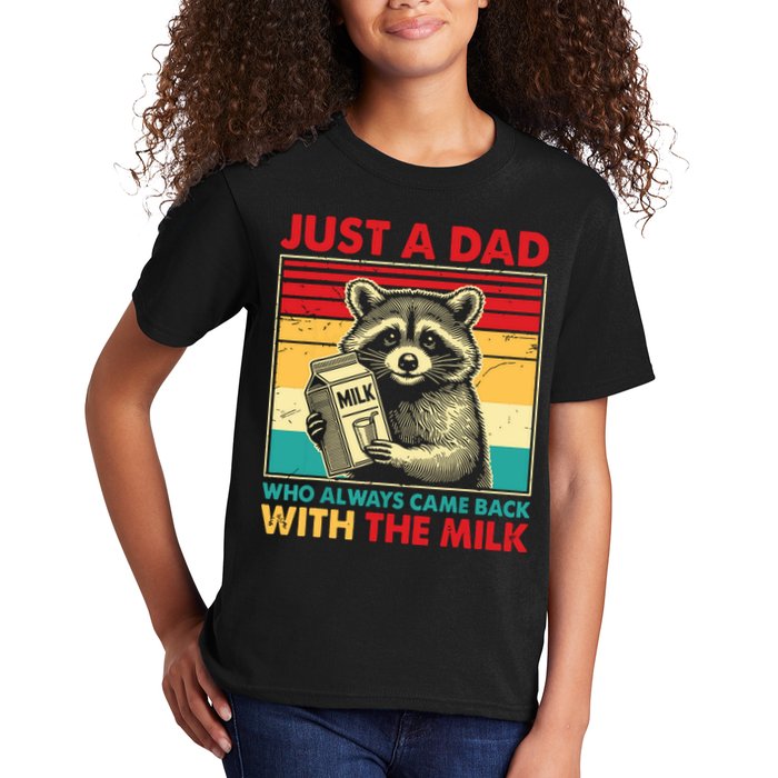 Just A Dad Who Always Came Back With The Milk Kids T-Shirt