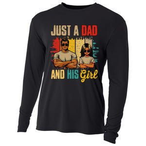 Just A Dad And His Girl FatherS Day Proud Family Cooling Performance Long Sleeve Crew