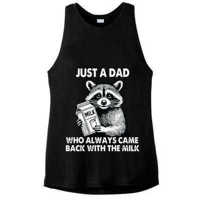 Just A Dad Who Always Came Back With The Milk FatherS Day Ladies PosiCharge Tri-Blend Wicking Tank