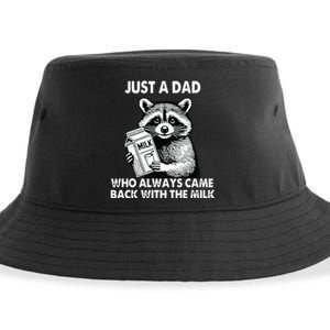 Just A Dad Who Always Came Back With The Milk FatherS Day Sustainable Bucket Hat