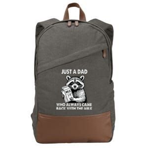 Just A Dad Who Always Came Back With The Milk FatherS Day Cotton Canvas Backpack