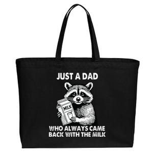 Just A Dad Who Always Came Back With The Milk FatherS Day Cotton Canvas Jumbo Tote