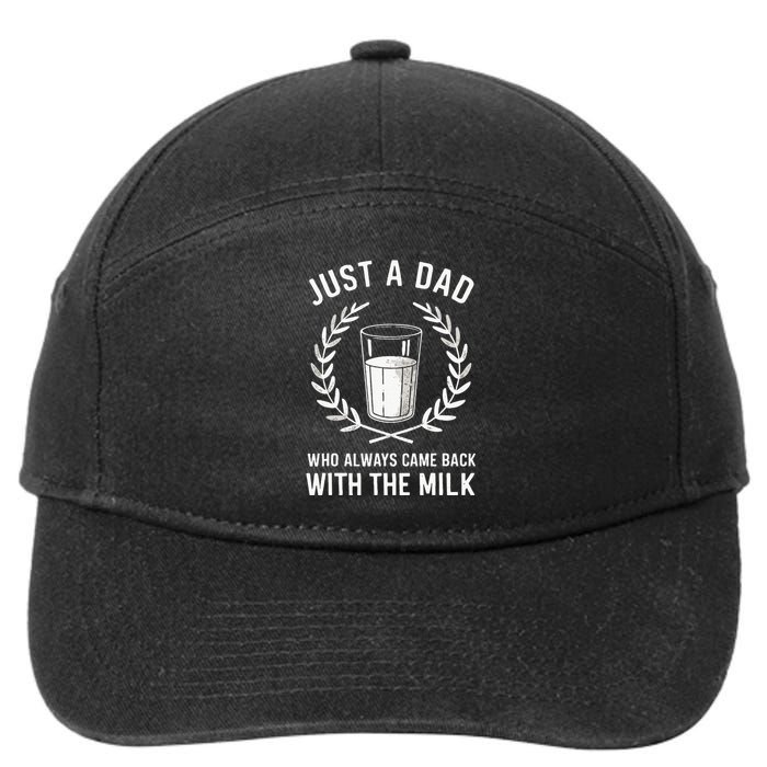 Just A Dad Who Always Came Back With The Milk 7-Panel Snapback Hat