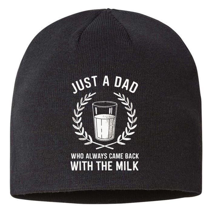 Just A Dad Who Always Came Back With The Milk Sustainable Beanie