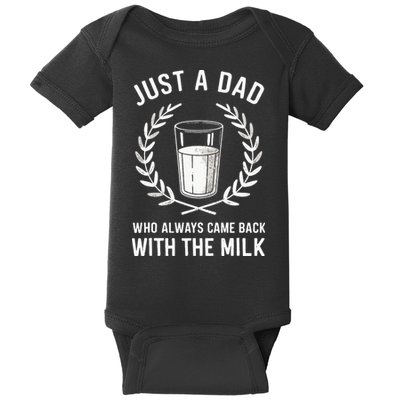 Just A Dad Who Always Came Back With The Milk Baby Bodysuit