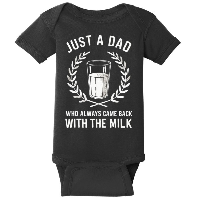 Just A Dad Who Always Came Back With The Milk Baby Bodysuit