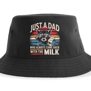 Just A Dad Who Always Came Back With The Milk Funny Dad Sustainable Bucket Hat