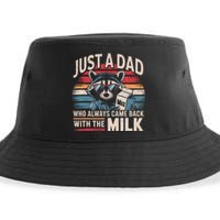 Just A Dad Who Always Came Back With The Milk Funny Dad Sustainable Bucket Hat