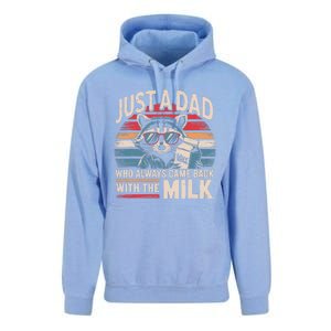 Just A Dad Who Always Came Back With The Milk Funny Dad Unisex Surf Hoodie