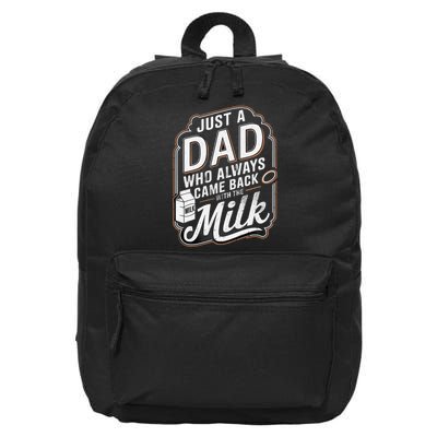 Just A Dad Who Always Came Back With The Milk Funny Dad Meme 16 in Basic Backpack