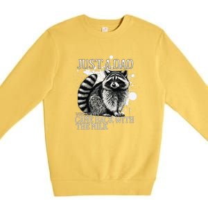 Just A Dad Who Always Came Back With The Milk FatherS Day Premium Crewneck Sweatshirt