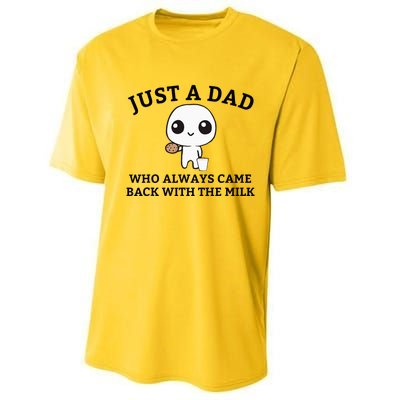 Just A Dad Who Always Came Back With The Milk FatherS Day Performance Sprint T-Shirt