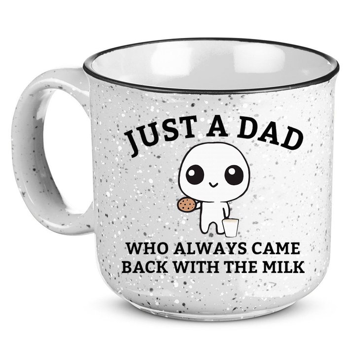 Just A Dad Who Always Came Back With The Milk FatherS Day 15oz Campfire Ceramic Mug