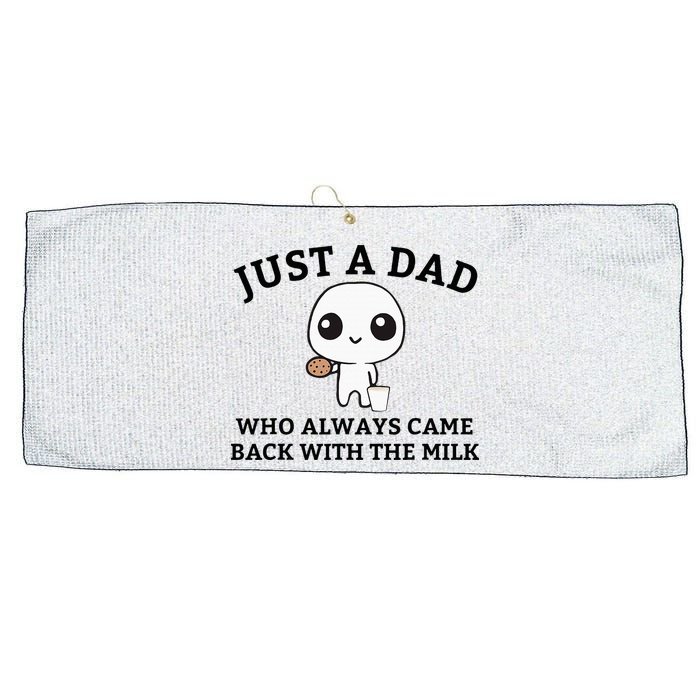 Just A Dad Who Always Came Back With The Milk FatherS Day Large Microfiber Waffle Golf Towel